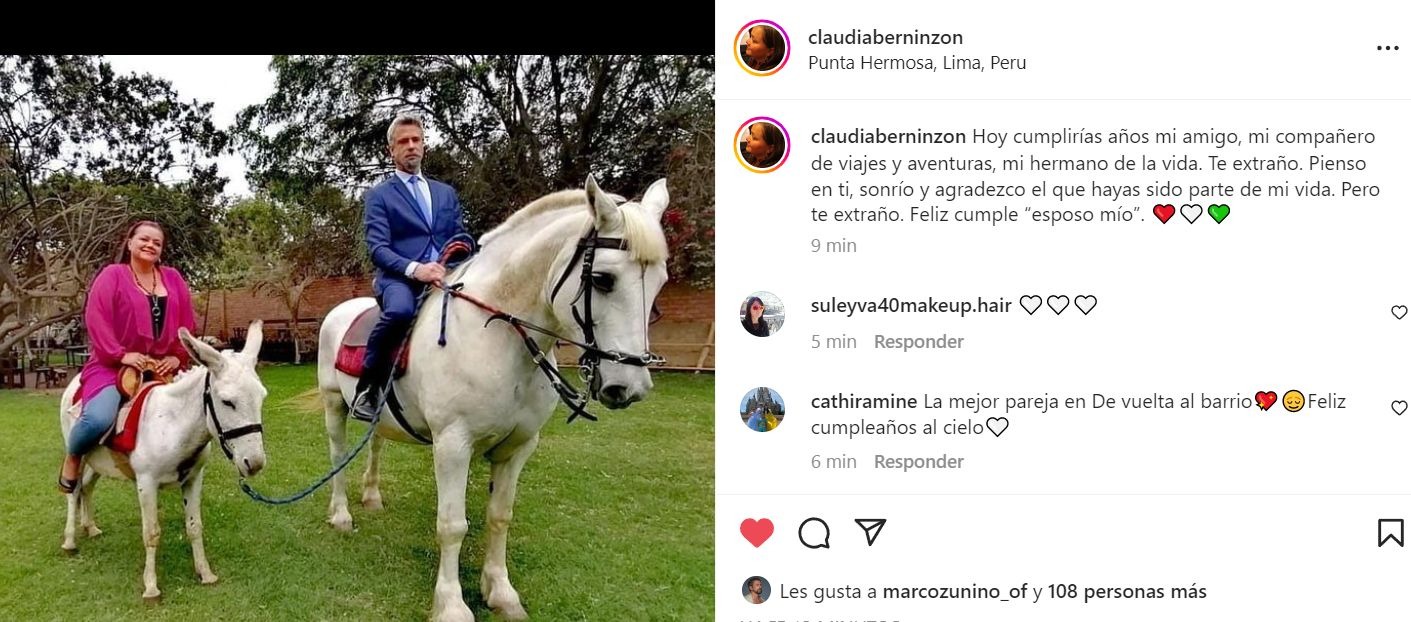 Claudia Berninzon dedica sentido mensaje a Diego Bertie en su cumpleaños 