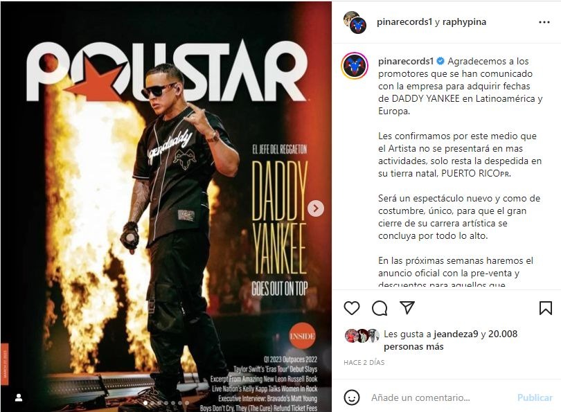 Daddy Yankee regresa a los escenarios y ofrecerá sus últimos conciertos en Puerto Rico