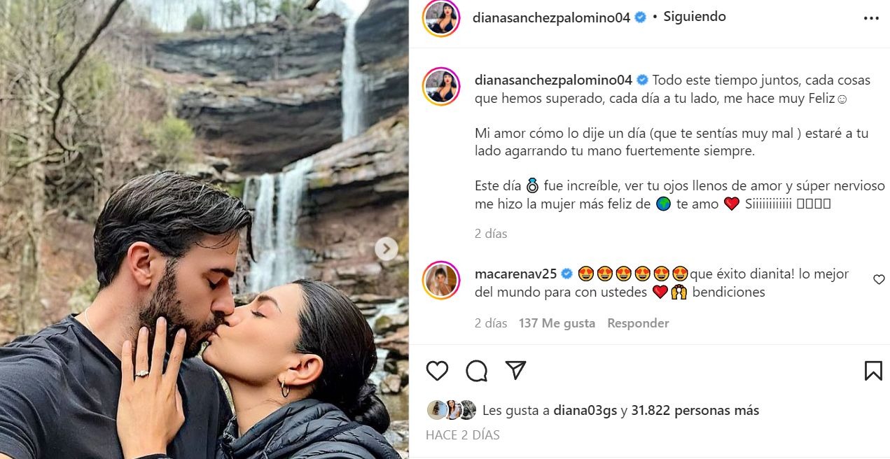 Diana Sánchez se comprometió con su pareja Dan Guido tras complicado momento