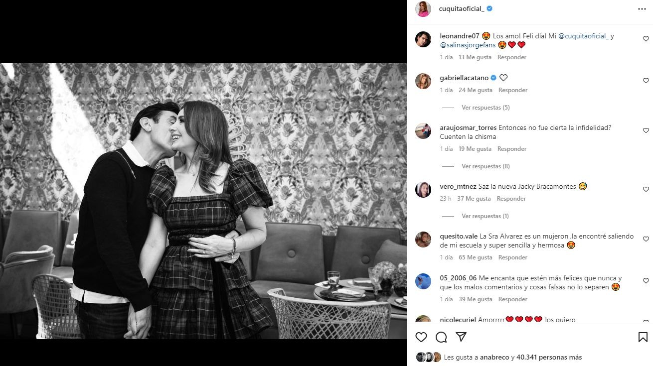 Elizabeth Álvarez recibió críticas por compartir romántica foto con Jorge Salinas tras rumores de infidelidad