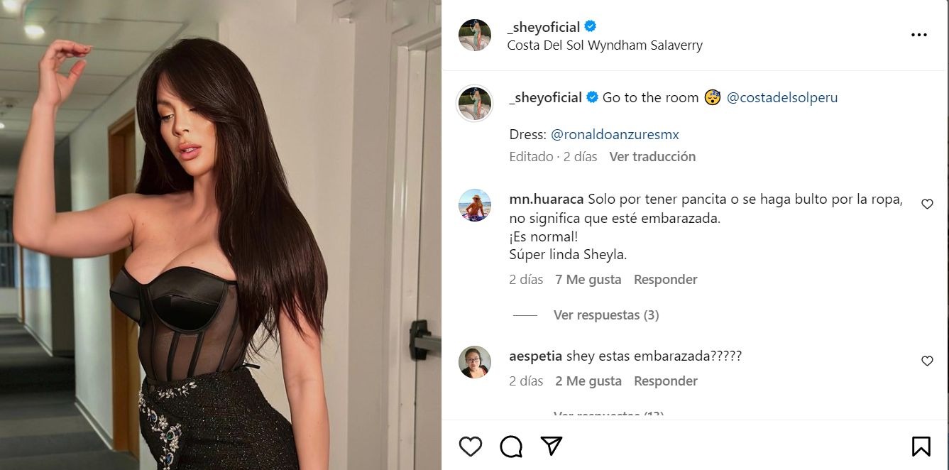 Usuarios piensan que Sheyla Rojas está embarazada / Captura de Instagram