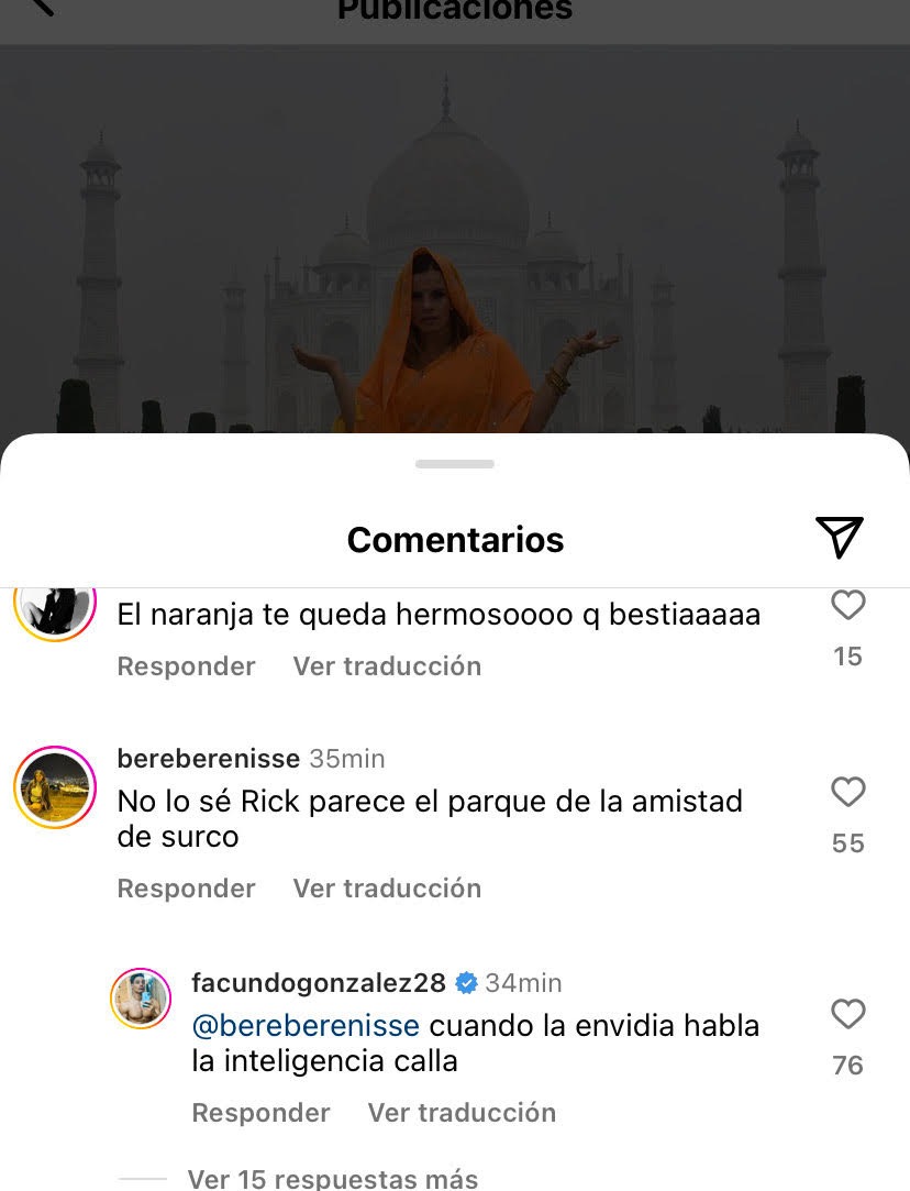 Facundo González defendió a Alejandra Baigorria de usuaria / Instagram