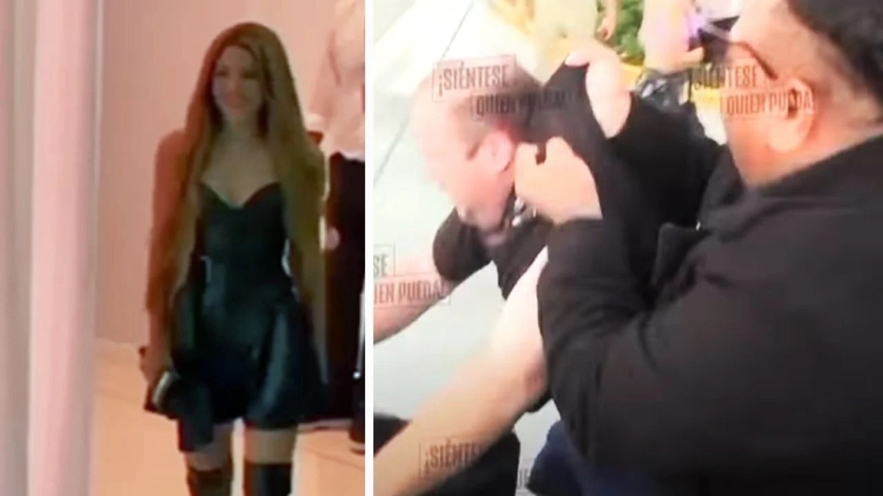 Guardia de seguridad agredió a fan de Shakira frente a la colombiana. Fuente: Captura/¡Siéntese quien pueda!