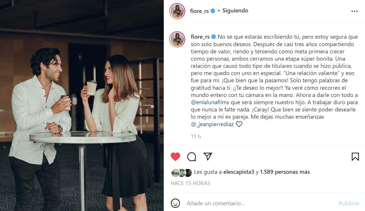 Fiorella Rodríguez anunció así su ruptura con Jean Pierre Díaz 