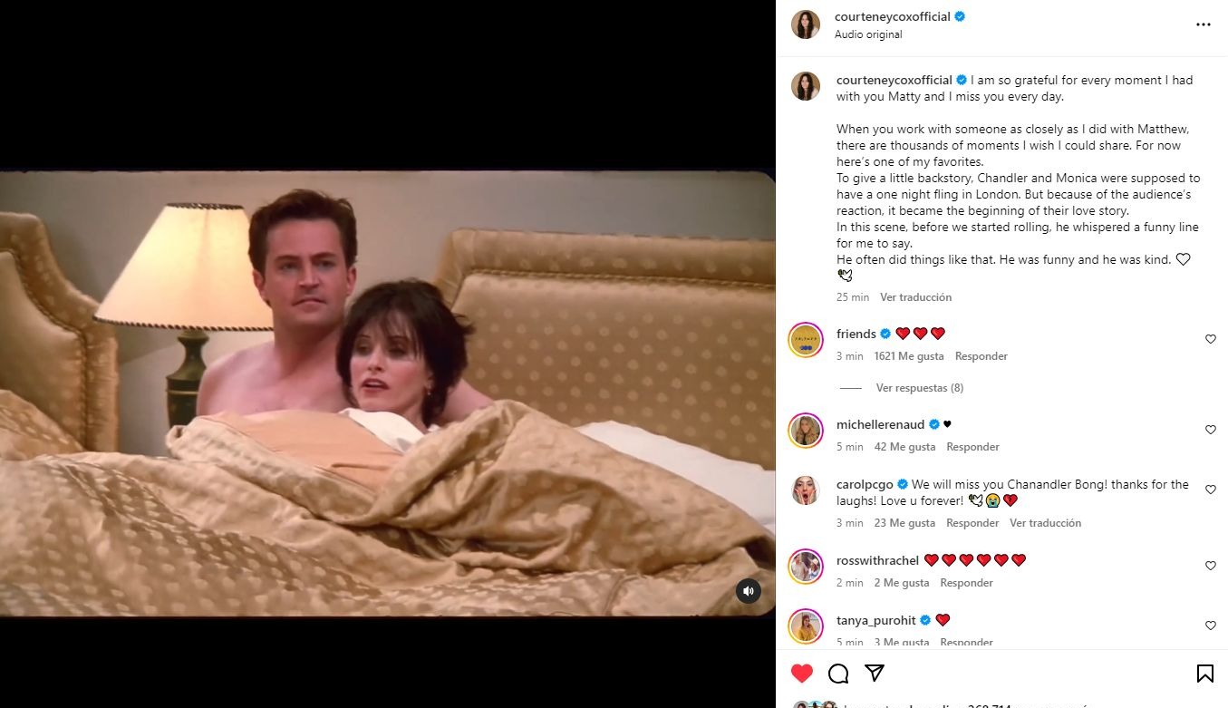La despedida de Courteney Cox a Matthew Perry / Instagram