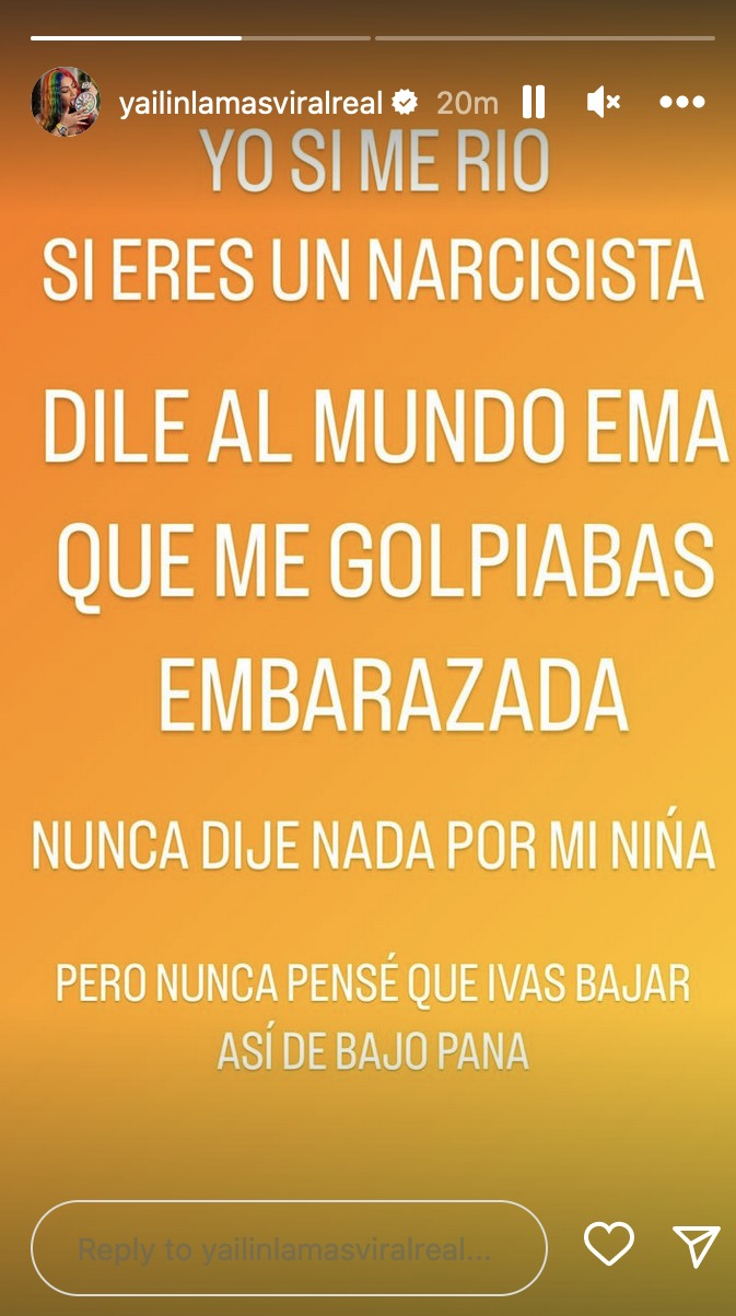 Denuncia de Yailín contra Anuel AA en Instagram 