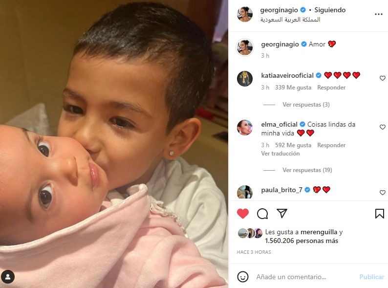 Georgina Rodríguez publicó adorable foto de sus hijos en medio de rumores de crisis con Cristiano Ronaldo 