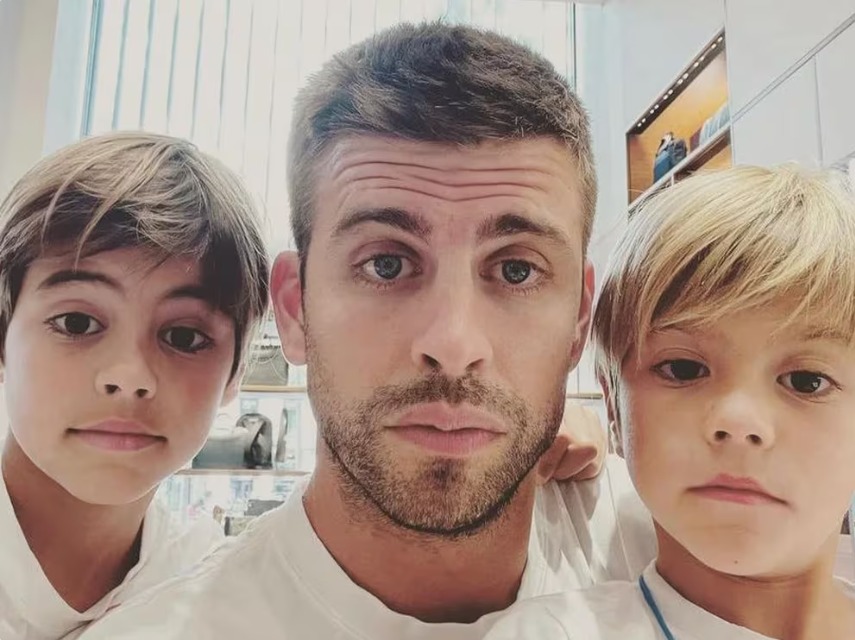 Gerard Piqué y sus hijos. Foto: Instagram