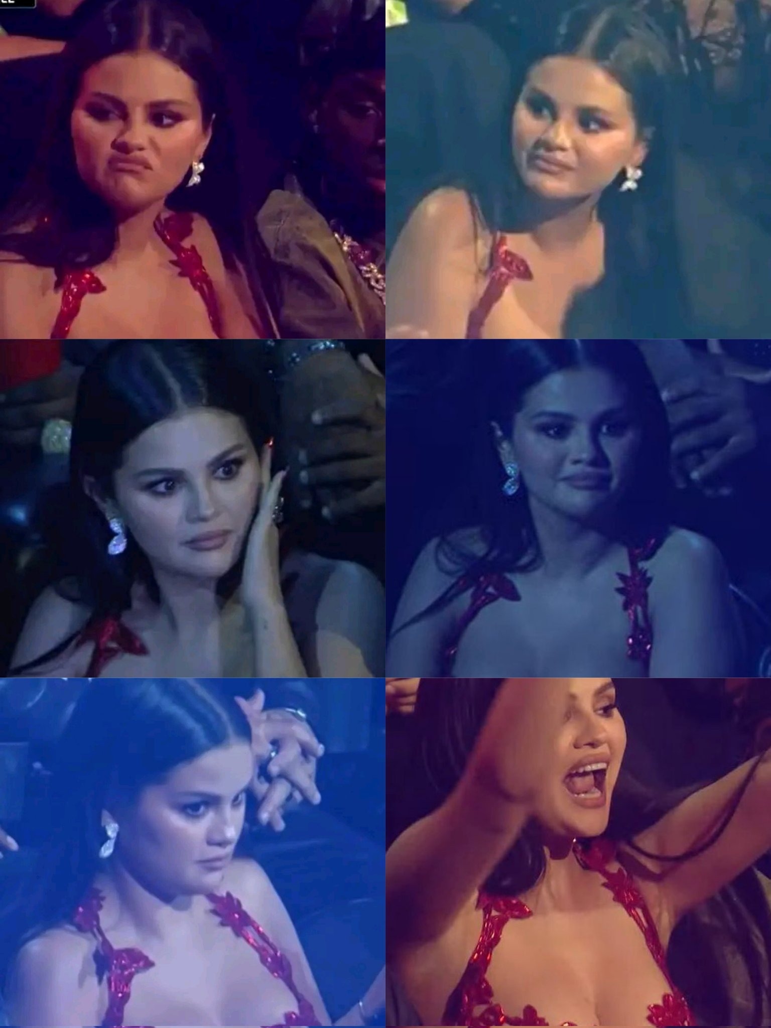 Las reacciones de Selena Gomez durante los MTV Video Music Awards 2023. Fuente: Twitter
