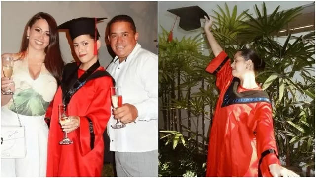 Gianella Marquina agradeció a Melissa Klug y Raúl Marquina tras su graduación. Fuente: Instagram