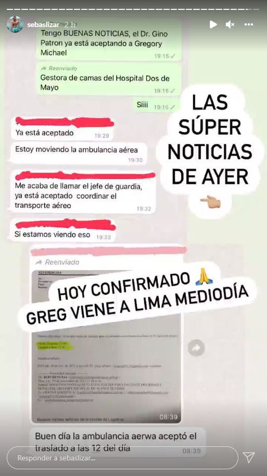 Greg Michel es trasladado a Lima y será operado para evitar amputación de su brazo