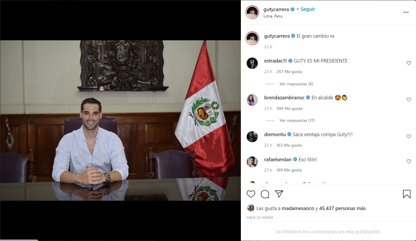 Guty Carrera genera intriga con foto en la municipalidad de La Victoria