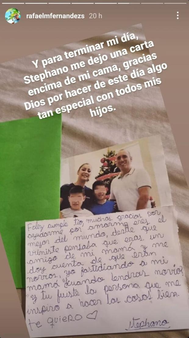 Hijo de Leonard León dedicó emotiva carta a esposo de Karla Tarazona: “Muchas gracias por amarme”