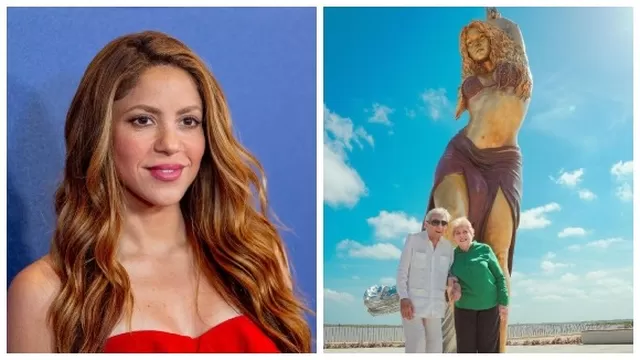 Así fue la reacción de los padre de Shakira a gigantesca estatua de la cantante. Fuente: Instagram