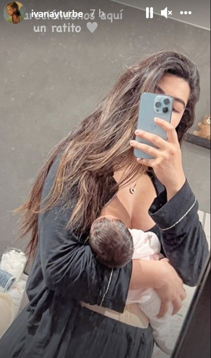 Ivana Yturbe muestra foto dando de lactar a su bebé a una semana de convertirse en madre 