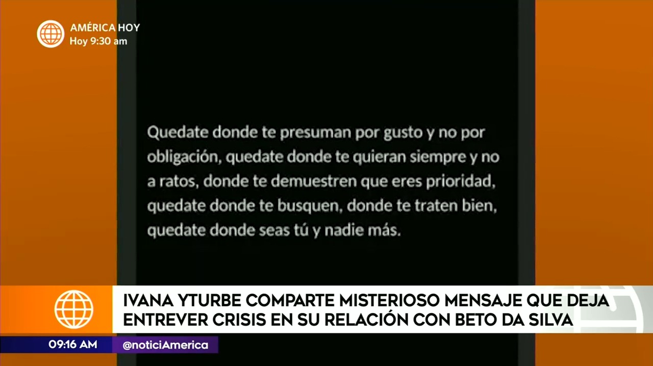 ¿Ivana Yturbe en crisis con Beto Da Silva?