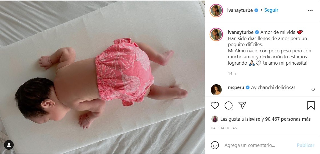 Ivana Yturbe revela que su hija nació con poco peso: “Fueron días un poquito difíciles”