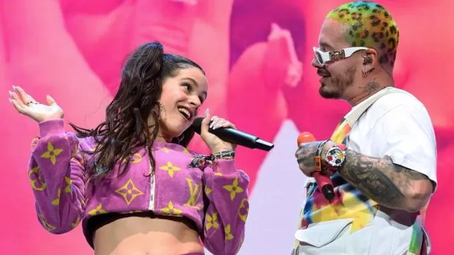 J Balvin y Rosalía realizan imponente show en festival. Foto: AFP