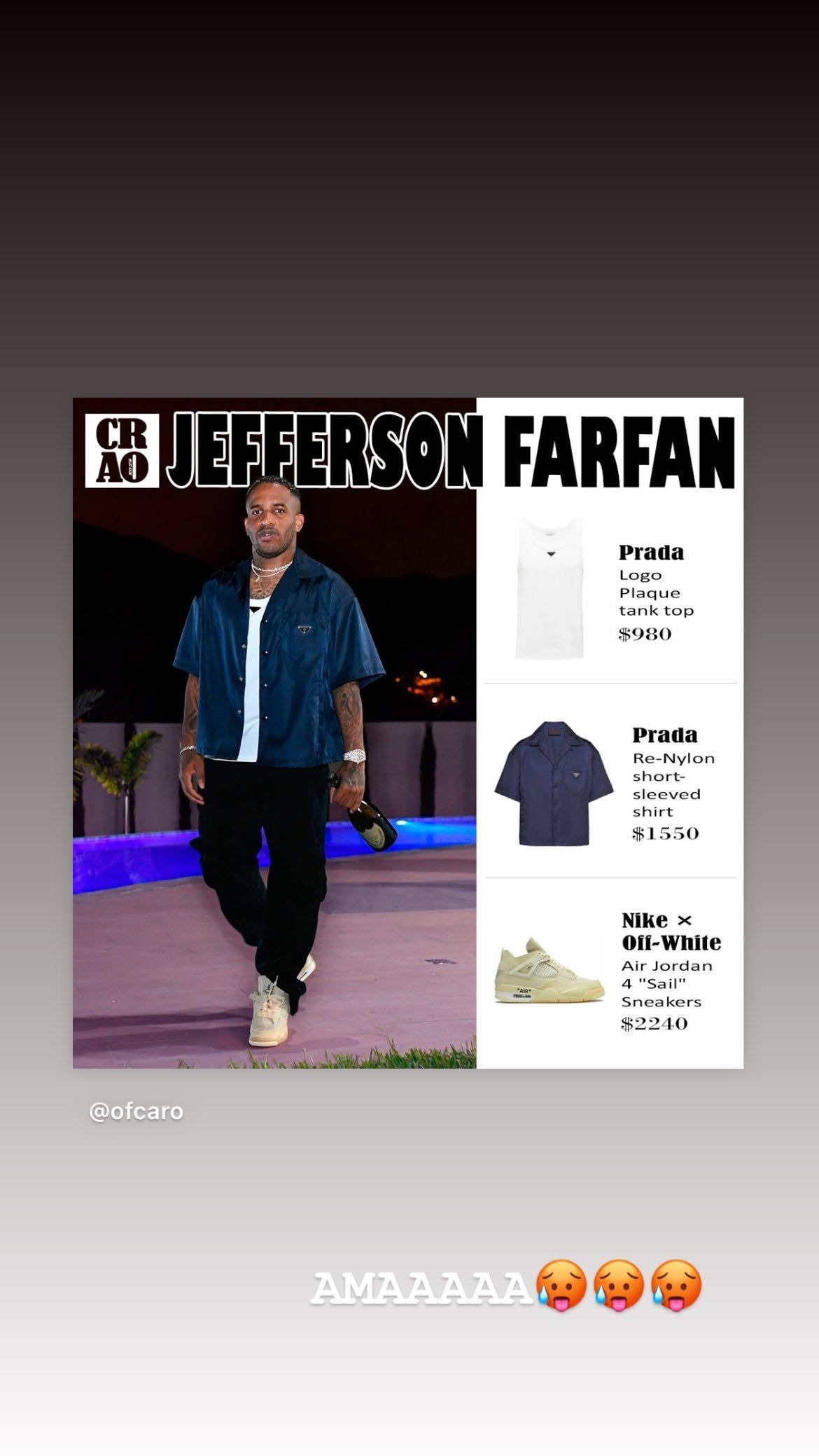 Jefferson Farfán presume oufit que supera los 4 mil dólares