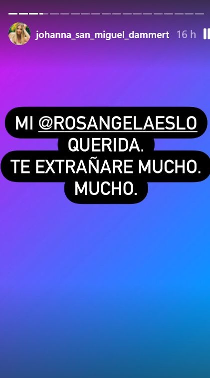 Johanna San Miguel conmueve a Rosángela Espinoza con mensaje tras eliminación 