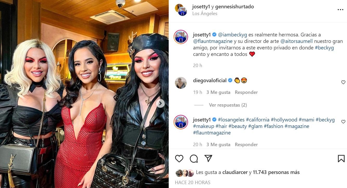 Josetty Hurtado y su hermana Génnesis se lucieron junto a Becky G en evento privado