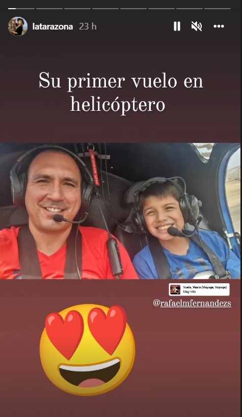 Karla Tarazona: Su esposo Rafael Fernández lleva a pasear en helicóptero al hijo mayor de Leonard León
