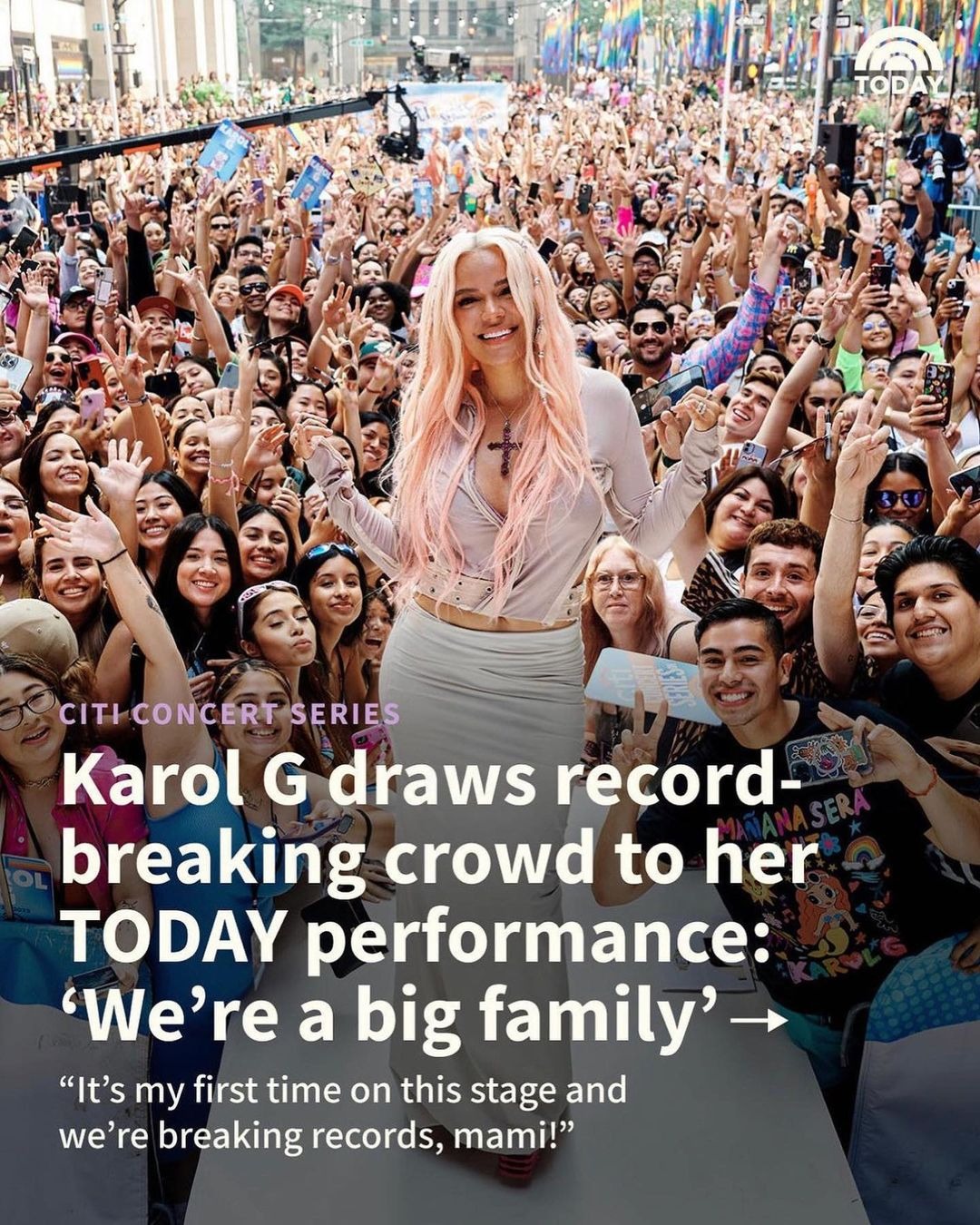 Karol G batió récord de asistencia en concierto gratuito en Nueva York 