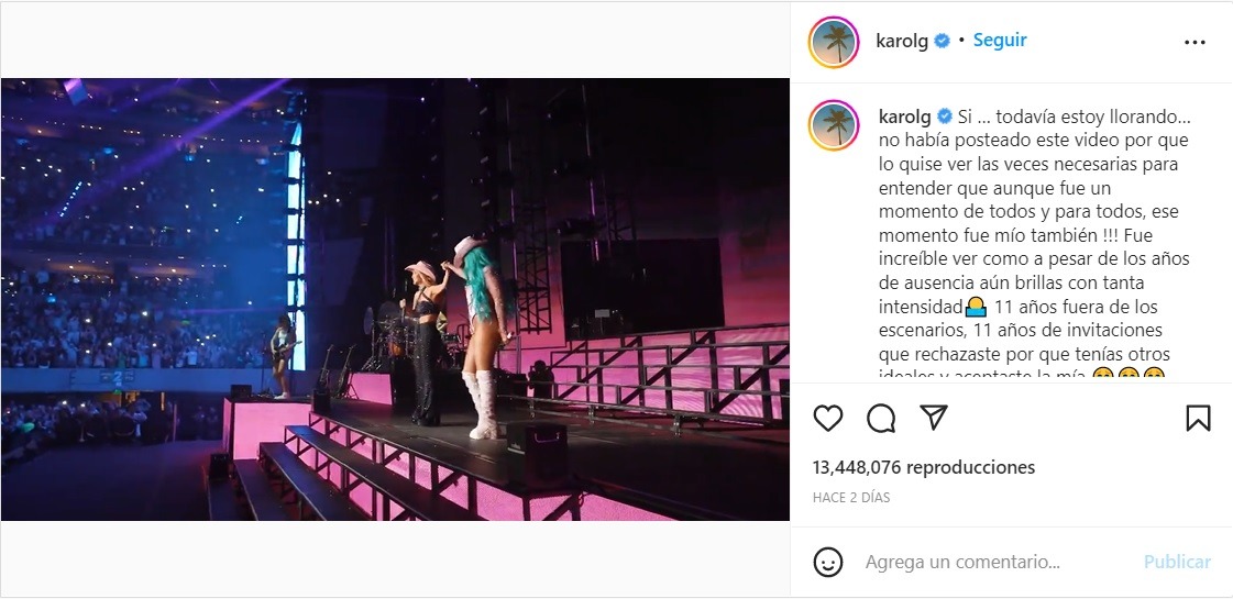 Karol G: El mensaje que le dedicó a Anahí tras cantar juntas en un concierto