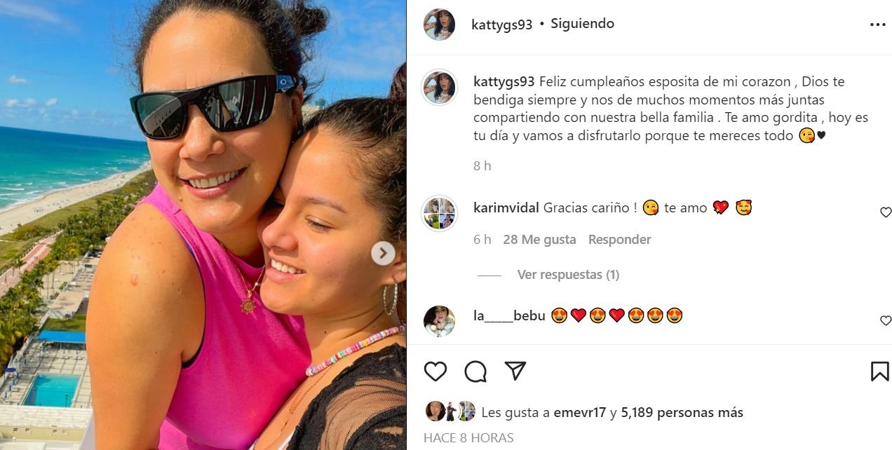 Katty García dedicó romántico mensaje a Karim Vidal por su cumpleaños 