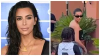 Kim Kardashian regañó a su hijo tras hacer gesto obsceno a los paparazzis