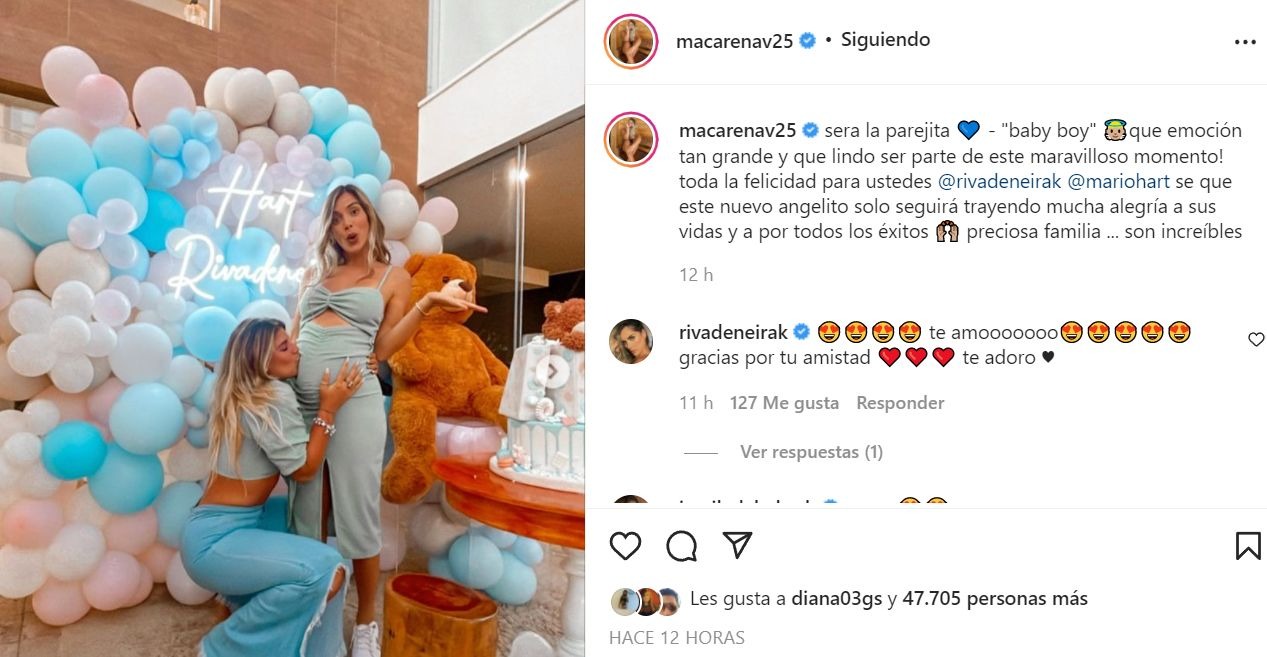 Korina Rivadeneira: Macarena Vélez le dedicó emotivo mensaje tras dar a conocer el sexo de su bebé