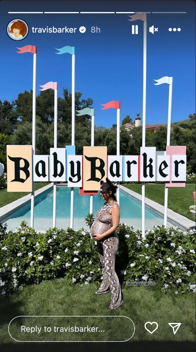 Kourtney Kardashian celebró su baby shower distanciada de Travis Barker por Covid