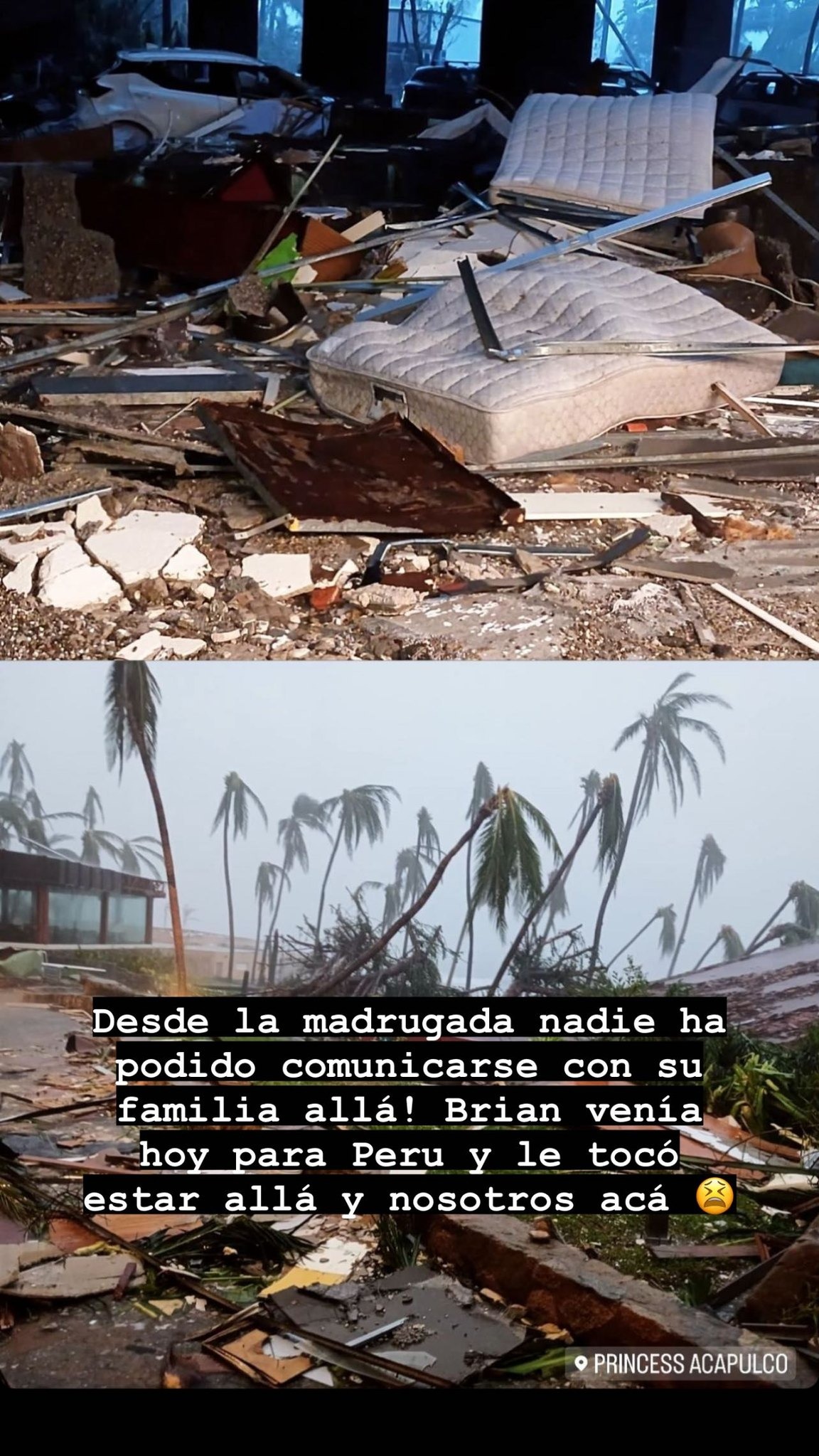 Huracán Otis devastó varios edificios en Acapulco. Foto: Instagram