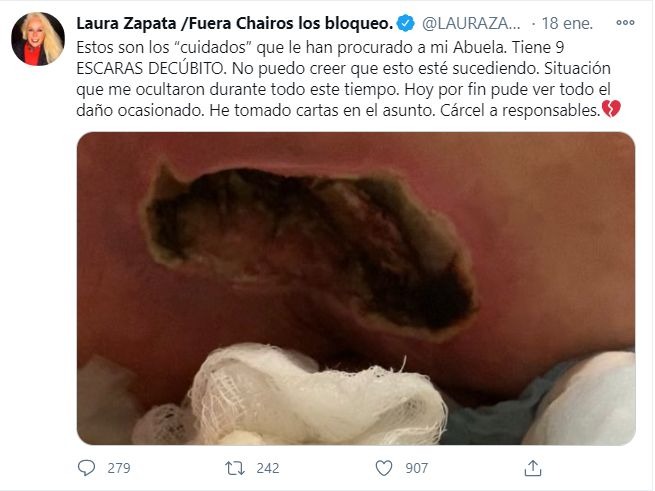 Laura Zapata pide cárcel para responsables de maltratos contra su abuela Eva