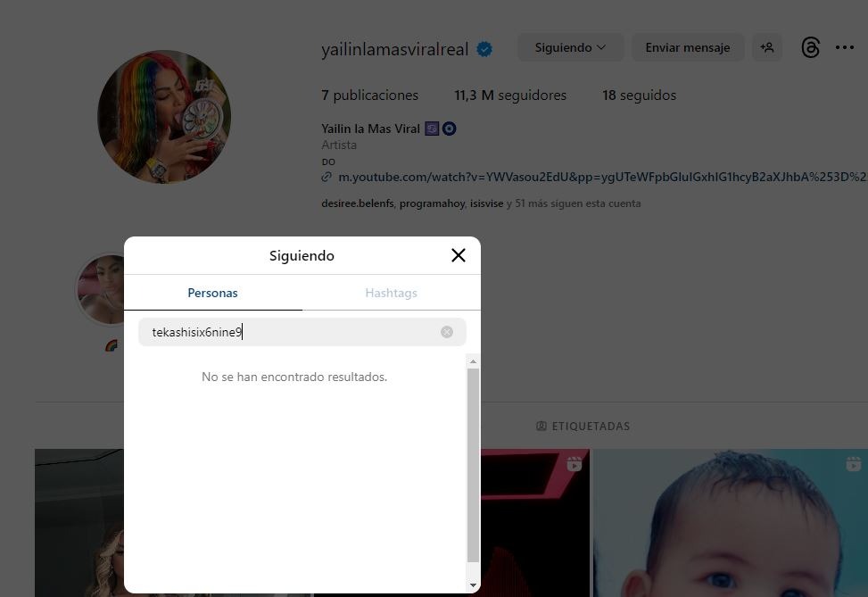 Yailin 'La más viral' dejó de seguir en Instagram a Tekashi 69 / Foto: Instagram