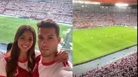 Luciana Fuster y Patricio Parodi celebraron juntos el triunfo de Perú en el Estadio Nacional