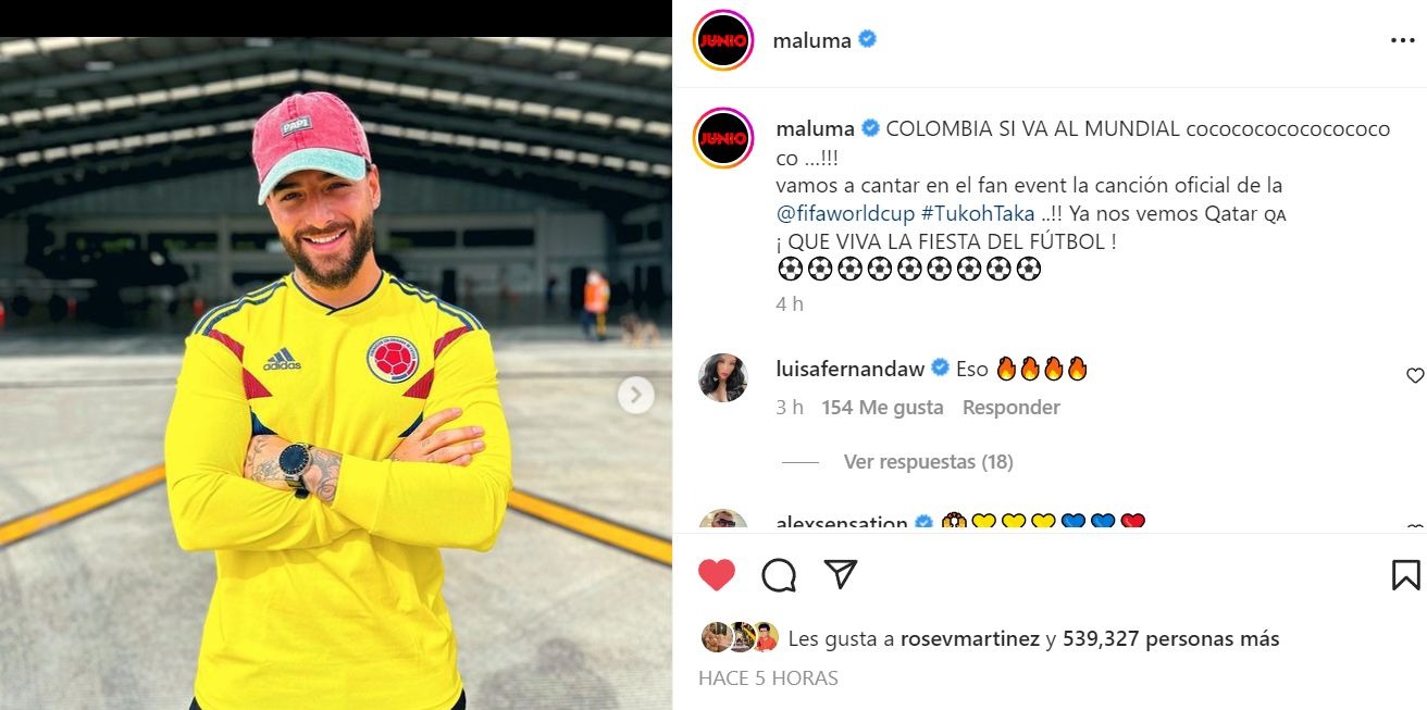 Maluma confirmó que cantará en Qatar 2022 