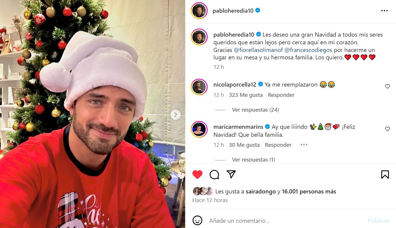 Pablo Heredia pasó Navidad con familia de Nicola Porcella / Instagram
