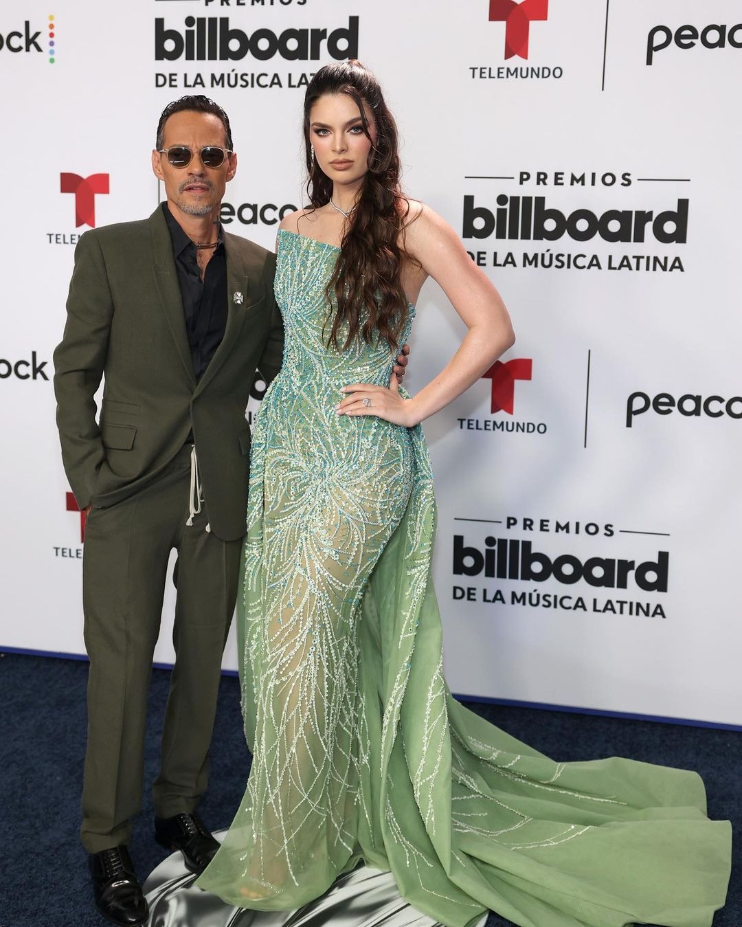 La exMiss Paraguay y modelo Nadia Ferreira asistió a la gala de los Latin Billboard 2023 acompañada de su esposo el cantante Marc Anthony /Foto: Instagram