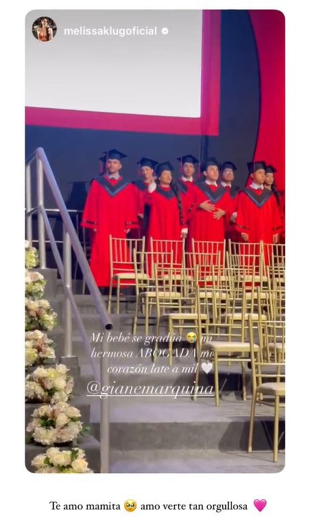 Melissa Klug se emocionó por la graduación de su hija Gianella Marquina / Instagram