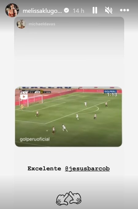 Melissa Klug alentó a Jesús Barco en el estadio / Instagram