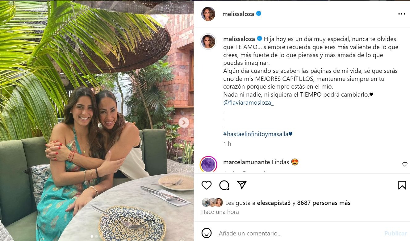 El tierno mensaje de cumpleaños de Melissa Loza para su hija Flavia Ramos / Instagram