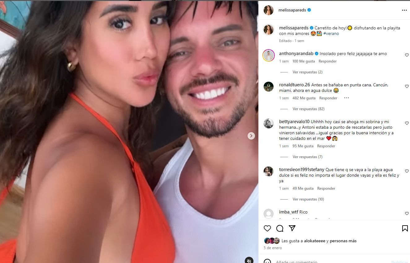 Melissa Paredes llamaba "amor" a Anthony Aranda una semana antes de anunciar su separación / Instagram