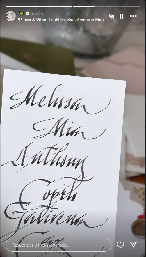 Así será la tipografía que eligió la pareja para sus partes de matrimonio/Foto: Instagram
