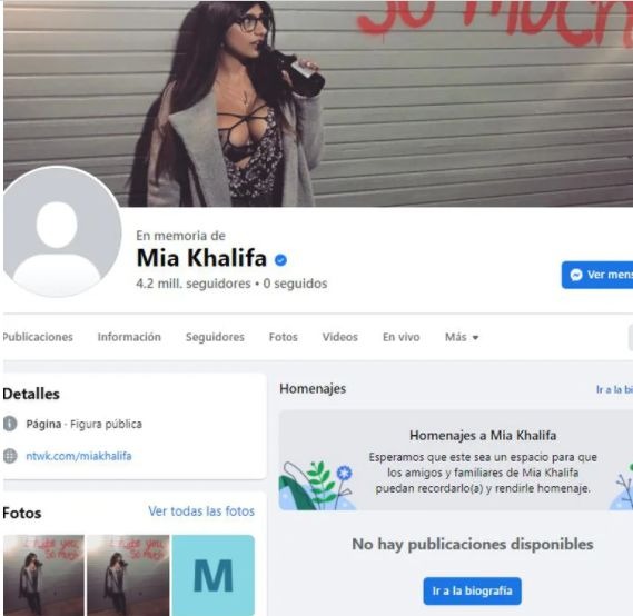 Mia Khalifa: ¿Por qué su cuenta oficial de Facebook la dio por muerta?