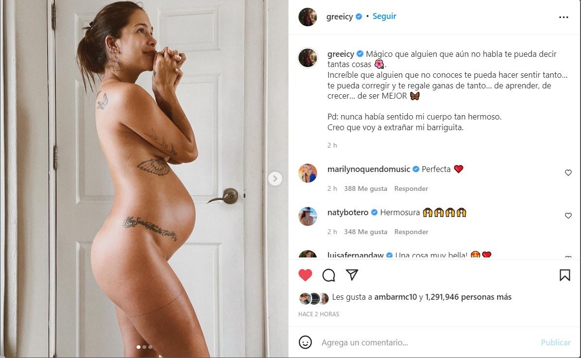 Mike Bahía: Greeicy muestra su embarazo con esta foto al desnudo