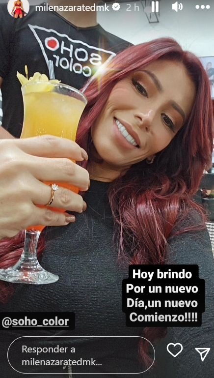 Milena Zárate con anillo de compromiso / Instagram