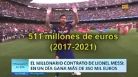 El millonario contrato de Lionel Messi: En un día gana más de 350 mil euros 