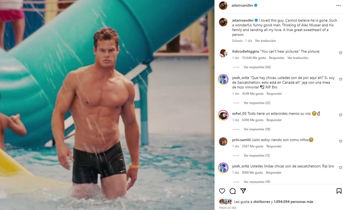 Adam Sandler se despidió de Alec Musser con sentido mensaje / Instagram