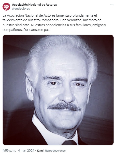Murió Juan Verduzco, el recordado ‘Don Camerino' de ‘La Familia P. Luche’